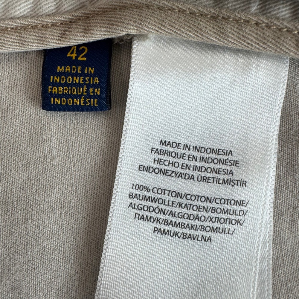 Polo Ralph Lauren Men's Classic Chino Cargo Beige‎ Shorts 100% Cotton Size 42 - Picture 9 of 11
